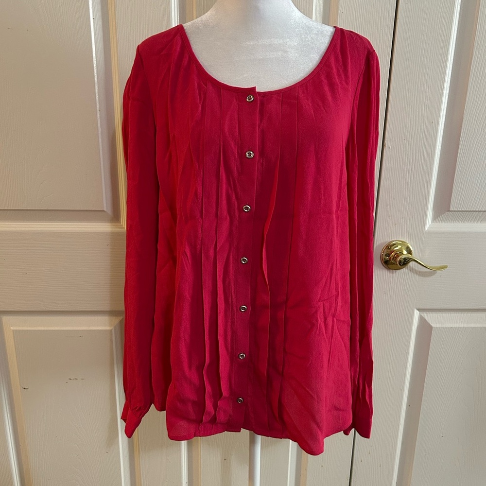 Banana Republic cherry pink blouse, Medium